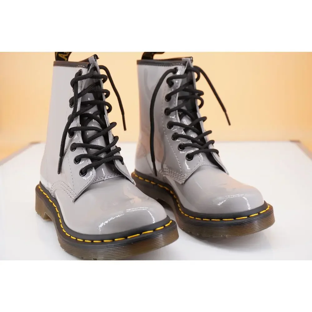Doc Martens 1460 W combat ankle boots size 6 US laces Pink patent biker military